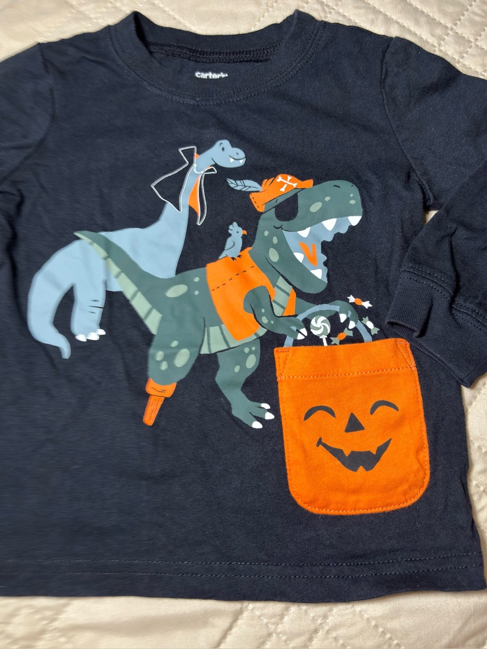 Carter's 18M Long-Sleeve Dino with a Trick-or-Treat Bag Pocket